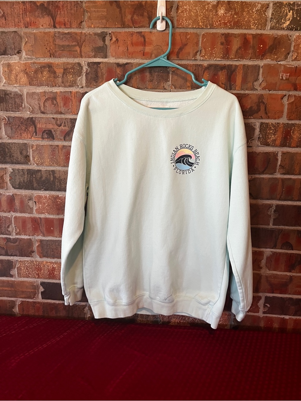 Ocean Drive Women’s mint green sweatshirt Indian Rocks Beach Florida Size:M